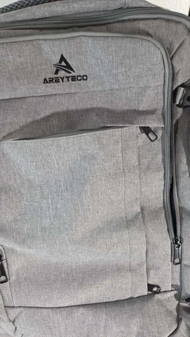 AREYTECO Large Travel Laptop Backpack with USB Charging Port Heather Grey